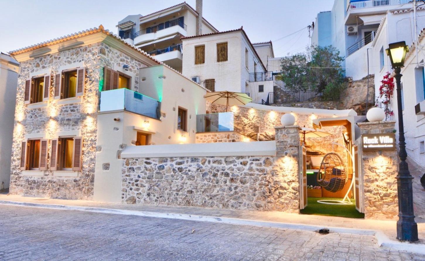 Sea-Front Jacuzzi&Garden Luxury Rock Villa Ermioni Esterno foto